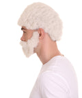 Uncle Wig with Full Beard Set | White TV/Movie Wigs | Premium Breathable Capless Cap