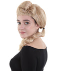 distinctively flamboyant blonde pigtail wig