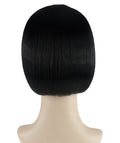 Womens Short Black Bob Wig | Party Ready Fancy Cosplay Halloween Wig | Premium Breathable Capless Cap