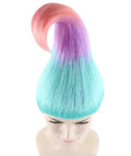Multi-Color Troll Wig | Pointy Troll Fairy Wig with Blue, Purple and Pink Blend | Premium Halloween Wig