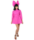 HPO Adult Women's Pink Singer Costume with Headband Bundle