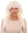 HPO Adult Women’s Female Super Villian White Fuzzy Long Wig