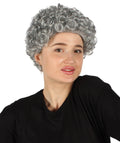 Dark Grey Older Lady Curly Afro Wig