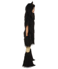 Black Bear Costume with Boots and Paw Gloves (Bundle) - Long Synthetic Fibe.