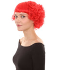 Women's Short Red Cute Curly Wavy Wig
