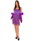 Adult Women's 20'S Fringe  Flapper Costume | Purple Cosplay Costume