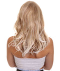 Adult Women's 18" In. Surfer Bleached Bad Guy Inspired Wig - Shoulder Length Wavy Beach Blonde Hair with Dark Roots - Lace Front Heat Resistant Fibers | Nunique