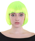 Classic Flapper Womens Wig | Short Neon Orange Wig | Premium Breathable Capless Cap