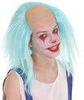 Horror Movie Scary Clown Half Bald Wig Blue