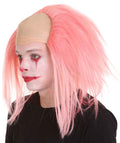 Horror Movie Scary Clown Half Bald Wig Light Pink
