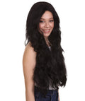 Long Black Side Parted Cosplay Wig