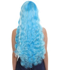 Long Sky Blue Wavy Glamour Wig