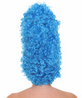 blue curly wig
