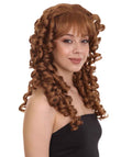 Colonial Lady Curly Brown Wig