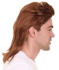 80s Brown Mullet Men's Wigs | Celebrity Cosplay Halloween Synthetic Wig | Premium Breathable Capless Cap