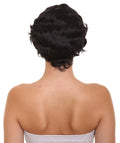 20'S flapper women black wig from back