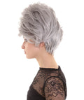 Adult Women's Grey Color Straight Updo Trendy Wig