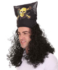 Captain Pirate Mens Curly Wig | Movie Character Cosplay Halloween Wig | Premium Breathable Capless Cap