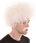 Mad Scientist Mens Wig & Mustache | Jumbo Cosplay Halloween Wig | Premium Breathable Capless Cap