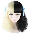 Black & Blonde Wig / Blue Ribbons | Premium Breathable Capless Cap