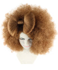 Adult Women Brown Afro Small Bow Wig HW-888 - HalloweenPartyOnline