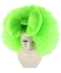 Adult Women Lime Afro Small Bow Wig HW-869 - HalloweenPartyOnline