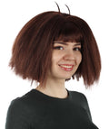 Adventure Girl , Short Brown Oversized Cartoon Bob Wig , Premium Halloween Hair