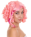 Neon Pink Curly Cosplay Wig