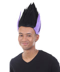 Anime Spike Wig |  Black & Purple Spike TV/Movie Wigs | Premium Breathable Capless Cap