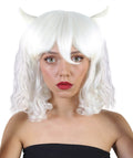 Undertale Asriel Wig w/ Horns | White Cosplay Wig | Premium Breathable Capless Cap