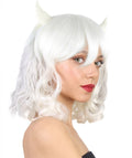 Undertale Asriel Wig w/ Horns | White Cosplay Wig | Premium Breathable Capless Cap