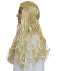 Women's Queen Blonde Wavy Wig Video Game Cosplay , Premium Breathable Capless Cap