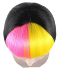 Pop Rainbow Bang Bob Womens Wig | colorful Party Ready Fancy Cosplay Halloween Wig | Premium Breathable Capless Cap