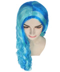 Long Sky Blue Wavy Glamour Wig