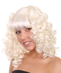Women's Colonial  Curly Blonde Historical Wig with Black Lace 