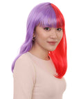 Two-tone Purple Red Bob Womens Wig | Sexy Cosplay Party Halloween Wig | Premium Breathable Capless Cap
