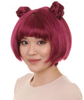 Anime-themed Purple Bun Wig