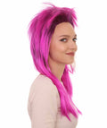 Neon Purple Mullet Long Wig