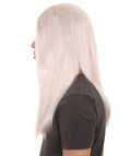 Gothic Vampire Mens Wig | White Horror Cosplay Halloween Wig | Premium Breathable Capless Cap