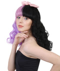 Women's Doll Wig | Pink Bow Purple & Black Wig