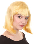 Womens Actress Wig | Blonde Medium Bob Wig | Premium Breathable Capless Cap