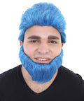 Beast Wig & Beard | Blue Cosplay Halloween Wig | Premium Breathable Capless Cap