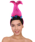 Adult Woman's Troll Queen Headband with Hair Flame-retardant Synthetic Fiber.
