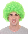 Green Unisex Afro Wig | Neon Green Jumbo Sports Wig