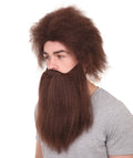 Caveman Mens Wig and Beard Set Collection | Stone Age Cosplay Halloween Wig | Premium Breathable Capless Cap