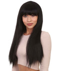 Women's Long Straight Black Wig