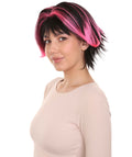 Women's Short Pink & Black wig