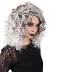 Evil Fashionable Queen | Women's Black and White Color Curly Shoulder Length Trendy Evil Fashionable Queen Wig