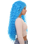 Marine Mermaid Bright Blue Fancy Party Wig