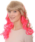 Long Wavy Blonde & Pink Wig